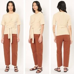 NWT Lemaire Knotted T-Shirt Adjustable Wrap Straps Neutral Luxury - Large